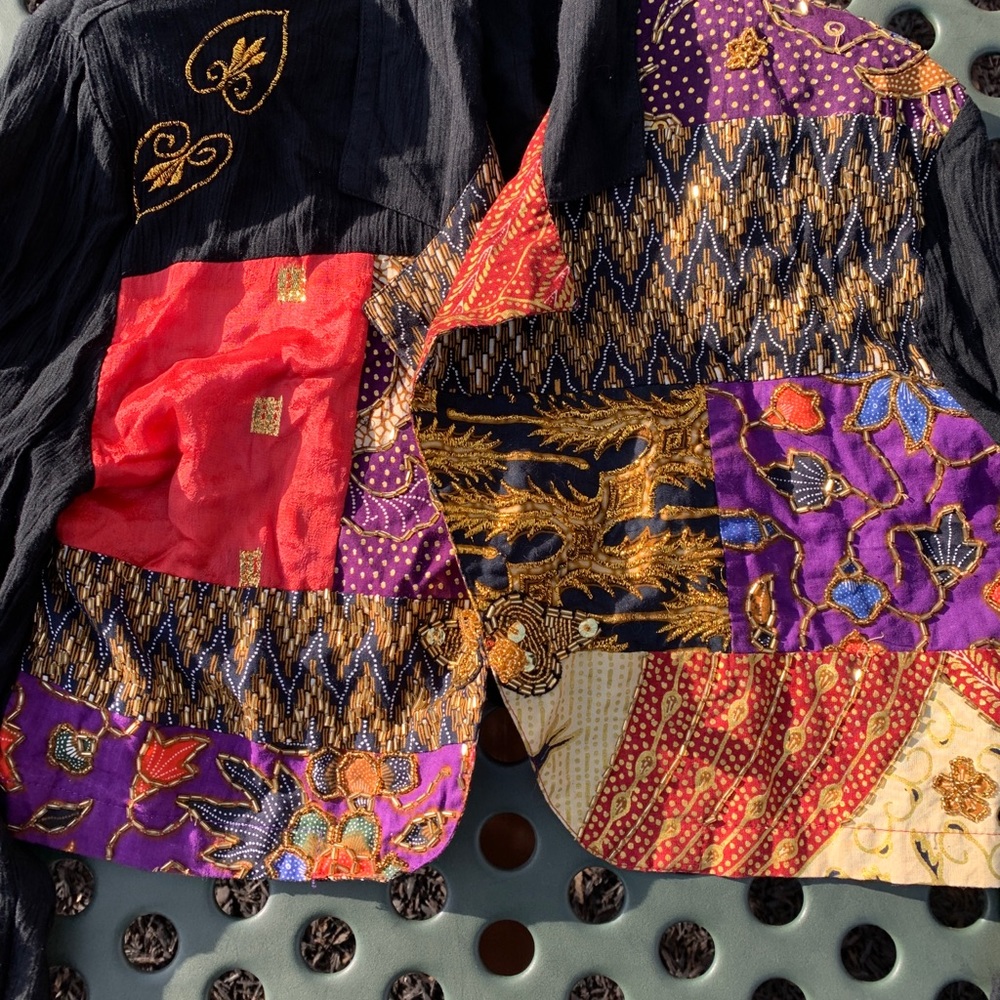 Multicolor Patchwork Embellished Jacket By Faith - image 2